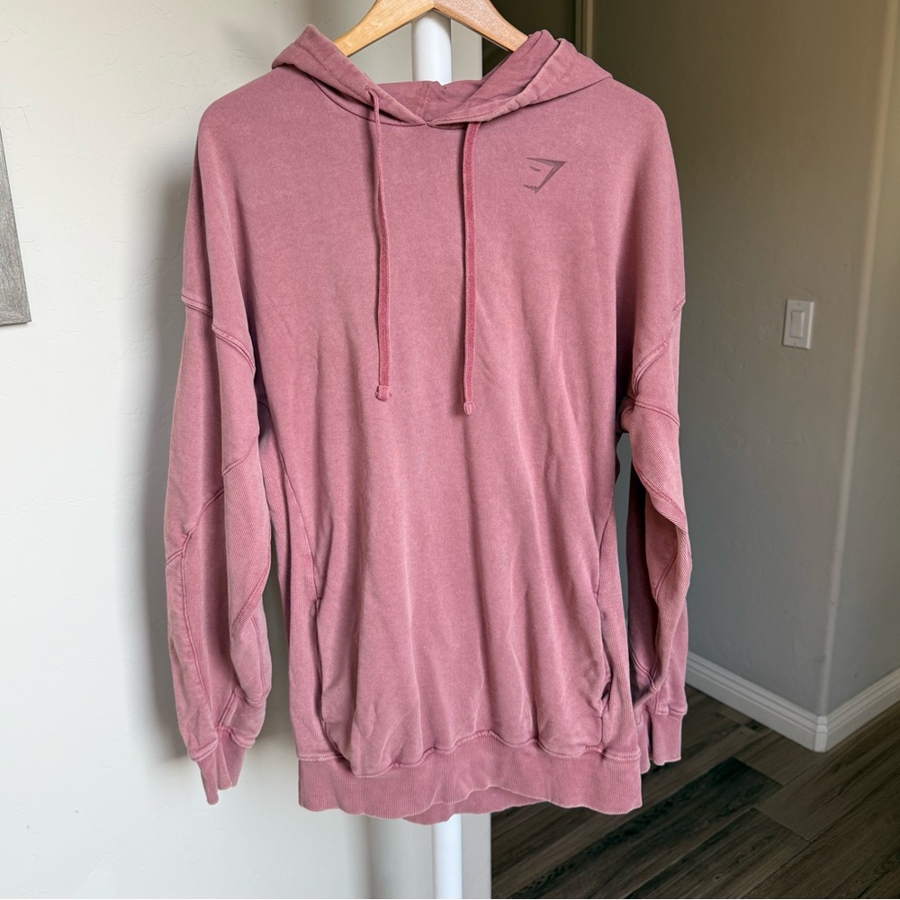 Gymshark Power Washed Hoodie Rose Brown Oversized Fit Large